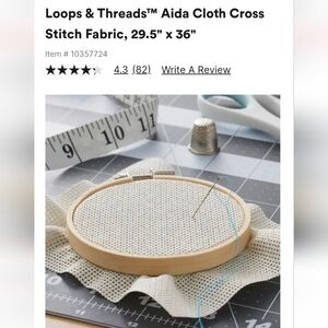 Loops & Threads™ Aida Cloth Cross Stitch Fabric, 29.5" x 36" off white 14 Count
